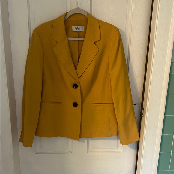 Le Suit Mustard Yellow Fully Lined Blazer for Women - Picture 1 of 4